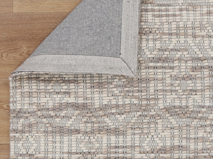 Copacabana Geometric Beige Wool Rug
