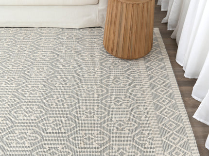 Copacabana Geometric Light Grey Wool Rug