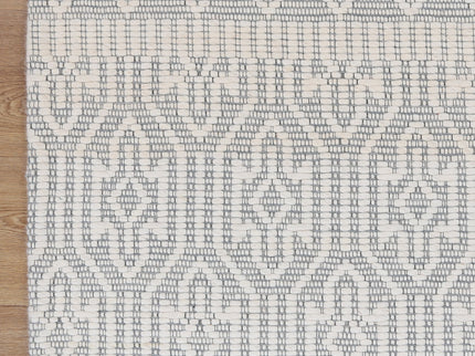 Copacabana Geometric Light Grey Wool Rug