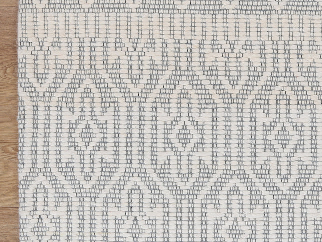 Copacabana Geometric Light Grey Wool Rug