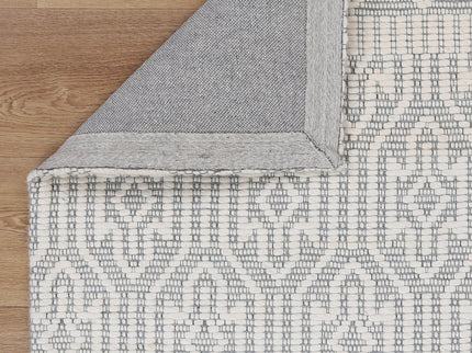 Copacabana Geometric Light Grey Wool Rug