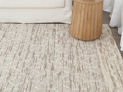 Copacabana Lattice Beige Wool Rug