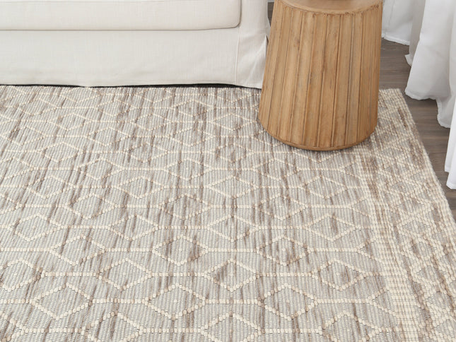 Copacabana Lattice Beige Wool Rug
