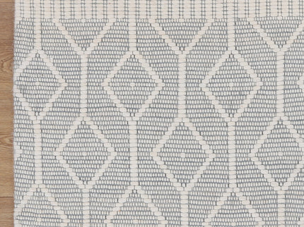 Copacabana Lattice Light Grey Wool Rug