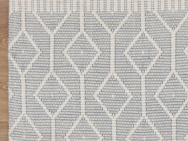 Copacabana Lattice Light Grey Wool Rug