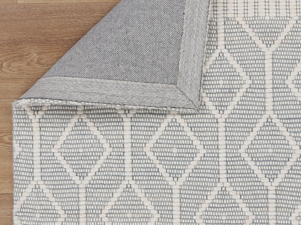 Copacabana Lattice Light Grey Wool Rug