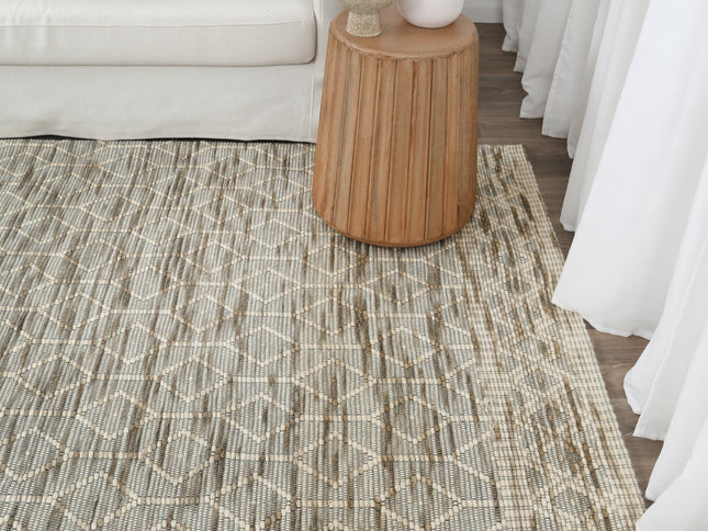 Copacabana Lattice Moss Wool Rug