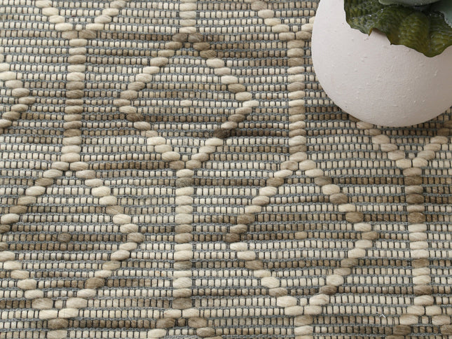 Copacabana Lattice Moss Wool Rug