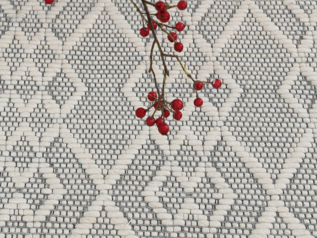 Copacabana Diamond Grey Wool Rug