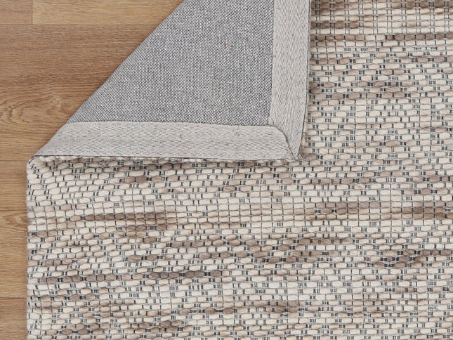 Copacabana Chevron Beige Wool Rug