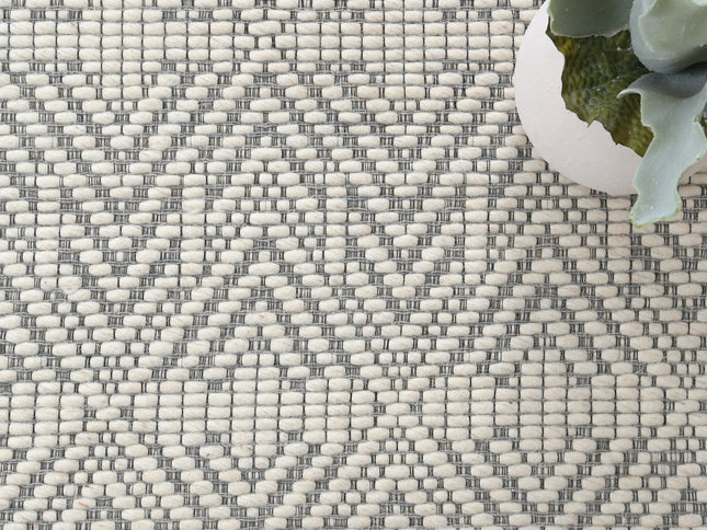 Copacabana Chevron Light Grey Wool Rug