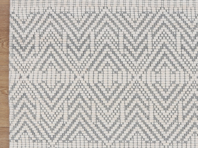 Copacabana Chevron Light Grey Wool Rug