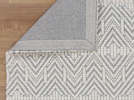 Copacabana Chevron Light Grey Wool Rug