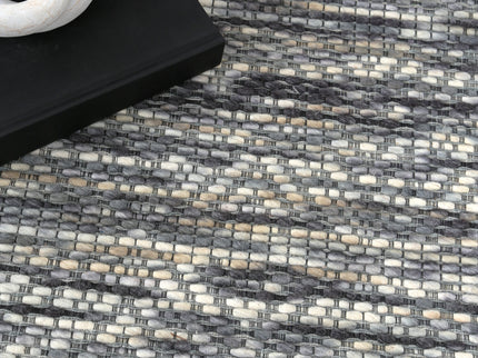 Copacabana Chevron Stone Wool Rug