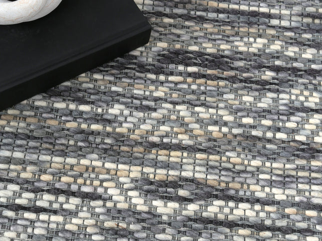 Copacabana Chevron Stone Wool Rug