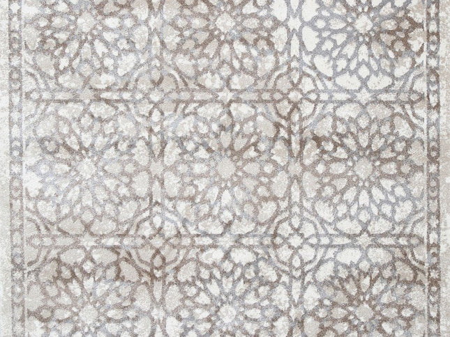 Matisse Grey and Beige Demask Rug