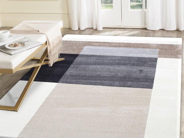 Matisse Grey and Beige Cubism Rug