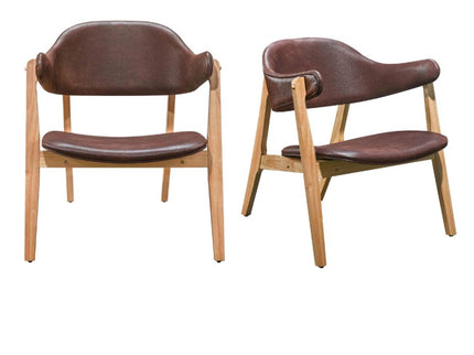 Angela Lounge Chair Set of 2 - Dark Chocolate