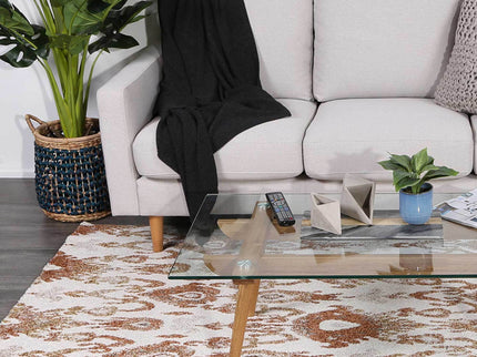 Chelsea Cream and Beige Geometric Ikat Rug