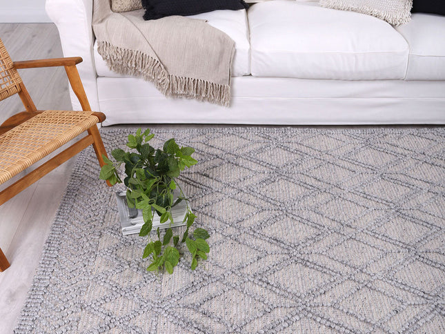 Himalaya Cobblestone Tribal Grey Wool Rug