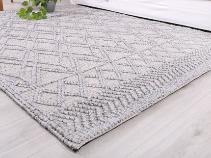 Himalaya Cobblestone Tribal Grey Wool Rug