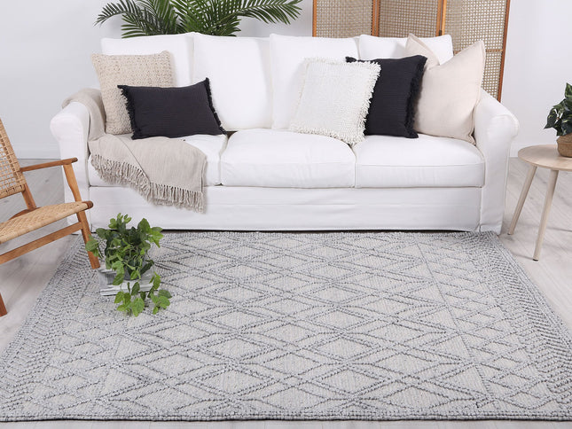 Himalaya Cobblestone Tribal Grey Wool Rug