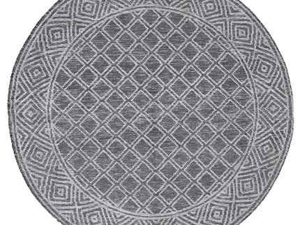 Amritsar Ajnala Grey Round Cotton Blend Rug