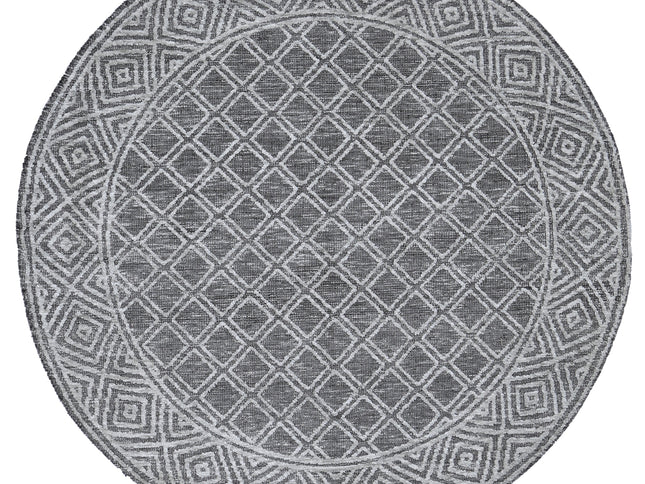 Amritsar Ajnala Grey Round Cotton Blend Rug