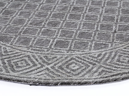Amritsar Ajnala Grey Round Cotton Blend Rug