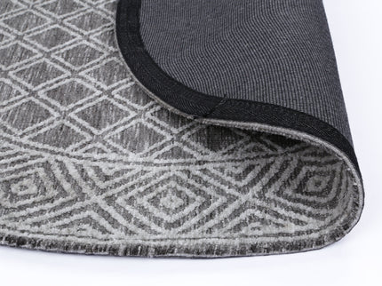 Amritsar Ajnala Grey Round Cotton Blend Rug