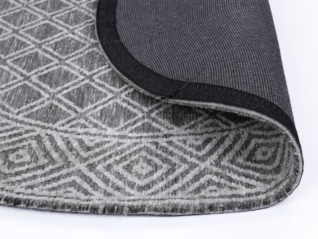 Amritsar Ajnala Grey Round Cotton Blend Rug