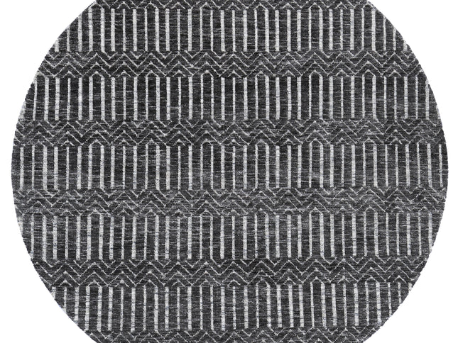 Amritsar Attari Charcoal & Beige Round Cotton Blend Rug