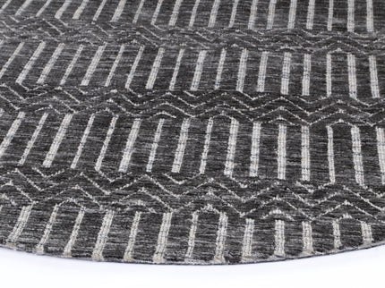 Amritsar Attari Charcoal & Beige Round Cotton Blend Rug