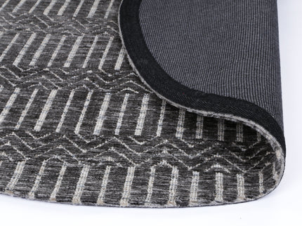 Amritsar Attari Charcoal & Beige Round Cotton Blend Rug