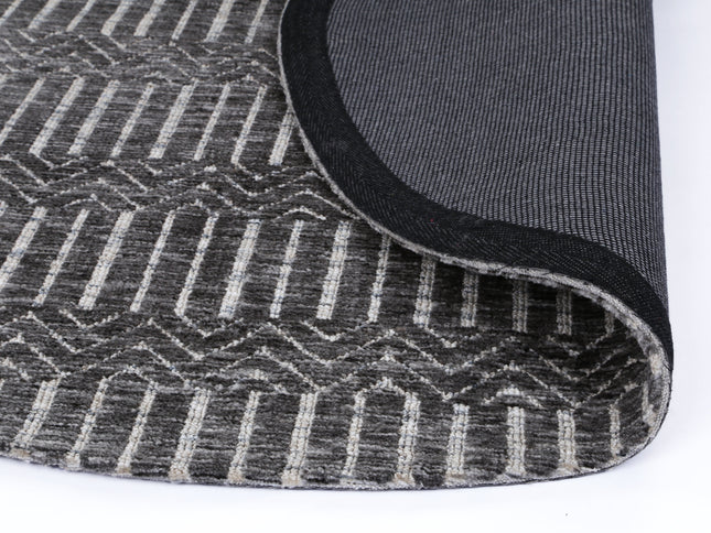 Amritsar Attari Charcoal & Beige Round Cotton Blend Rug