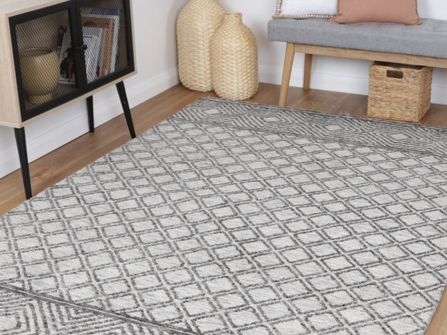 Amritsar Ajnala Charcoal & Beige Cotton Blend Rug