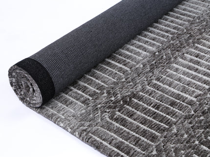 Amritsar Attari Charcoal & Beige Cotton Blend Rug