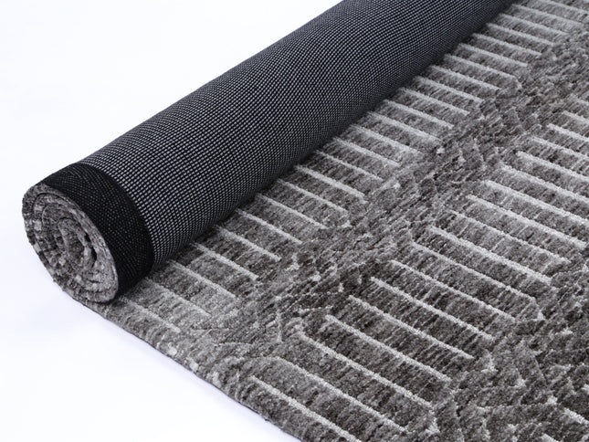 Amritsar Attari Charcoal & Beige Cotton Blend Rug