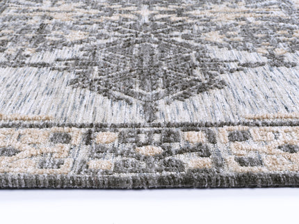 Amritsar Beas Charcoal & Beige Cotton Blend Rug