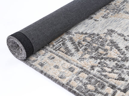 Amritsar Beas Charcoal & Beige Cotton Blend Rug