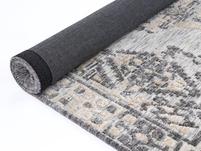 Amritsar Beas Charcoal & Beige Cotton Blend Rug
