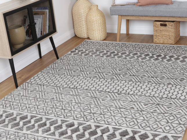 Amritsar Ramdass Charcoal & Beige Cotton Blend Rug