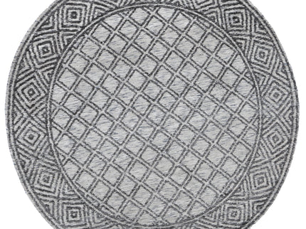 Amritsar Ajnala Charcoal & Beige Round Cotton Blend Rug