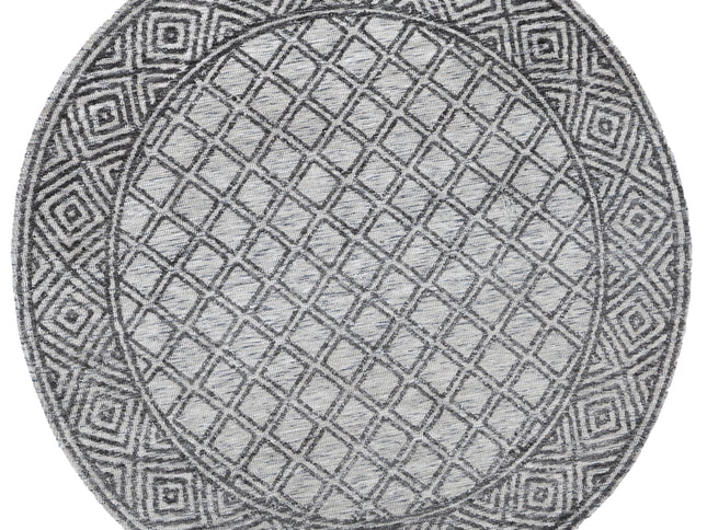 Amritsar Ajnala Charcoal & Beige Round Cotton Blend Rug
