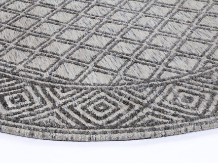 Amritsar Ajnala Charcoal & Beige Round Cotton Blend Rug