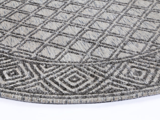Amritsar Ajnala Charcoal & Beige Round Cotton Blend Rug