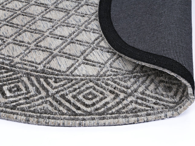 Amritsar Ajnala Charcoal & Beige Round Cotton Blend Rug