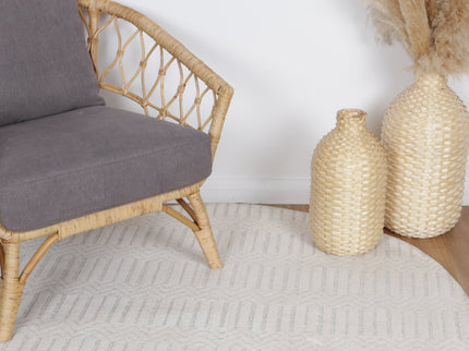 Amritsar Attari Cream Round Cotton Blend Rug