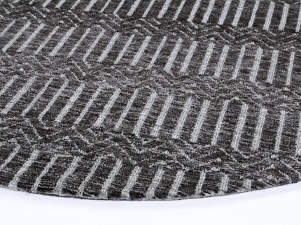 Amritsar Attari Grey Round Cotton Blend Rug