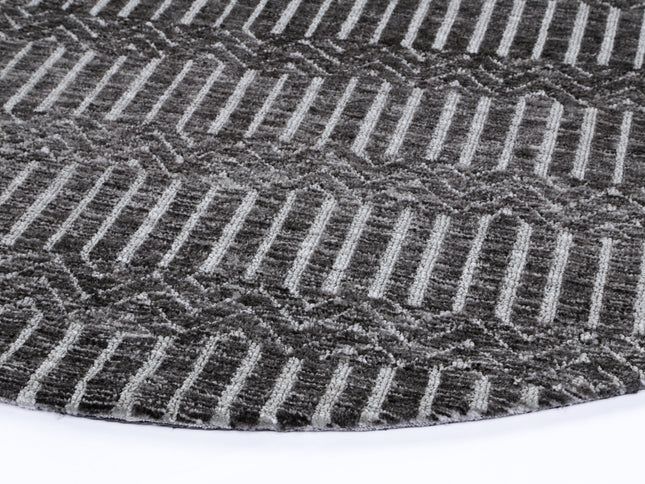 Amritsar Attari Grey Round Cotton Blend Rug